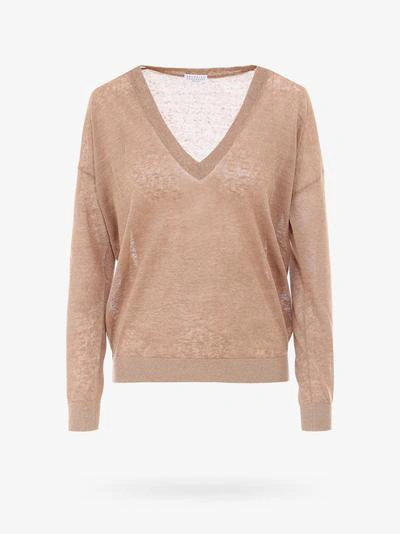 Shop Brunello Cucinelli Sweater In Beige