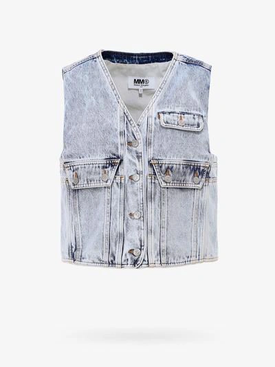 Shop Mm6 Maison Margiela Vest In Blue