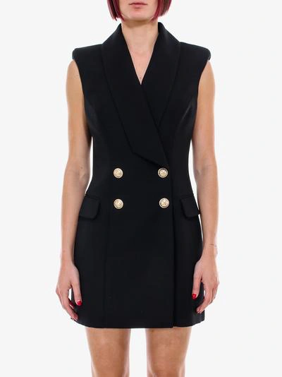 Shop Balmain Dress In Black