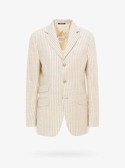 Shop Maison Margiela Blazer In Beige