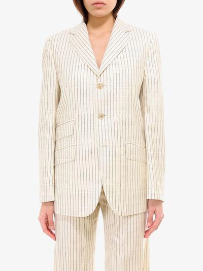 Shop Maison Margiela Blazer In Beige