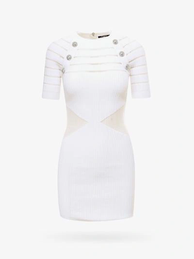 Shop Balmain Dress In White