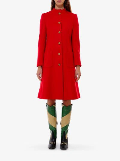 Shop Gucci Coat In Red