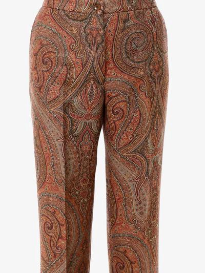 Shop Etro Trousers In Brown