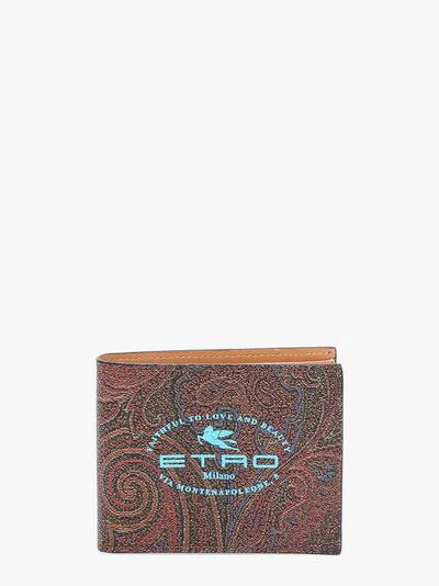 Shop Etro Wallet In Brown