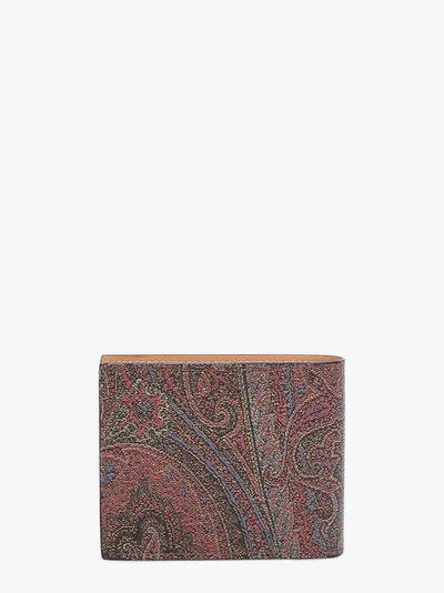 Shop Etro Wallet In Brown