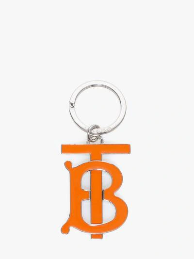 Shop Burberry Tb Enamel Key Rings In Orange