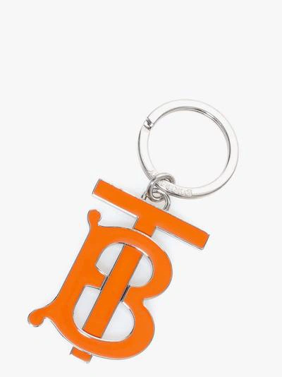 Shop Burberry Tb Enamel Key Rings In Orange