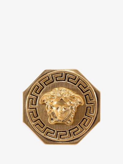 Shop Versace Ring In Orange