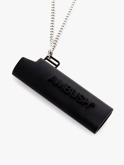 Shop Ambush Logo Lighter Case Necklace In Black