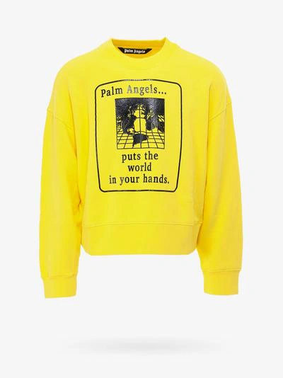 Shop Palm Angels Sweatshirt In Yellow