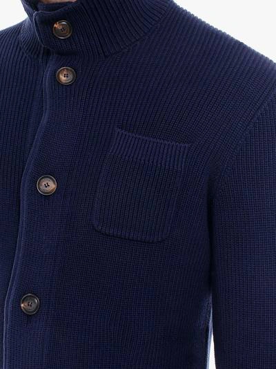 Shop Brunello Cucinelli Cardigan In Blue