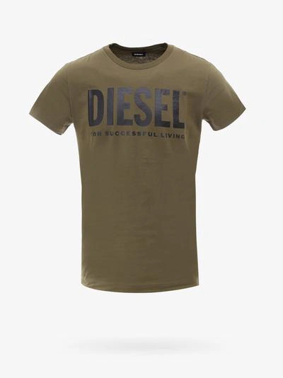 Shop Diesel T-shirt In Green