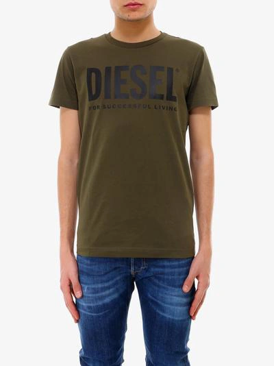 Shop Diesel T-shirt In Green