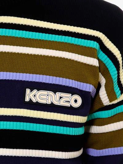 Shop Kenzo Striped Jumper In Black