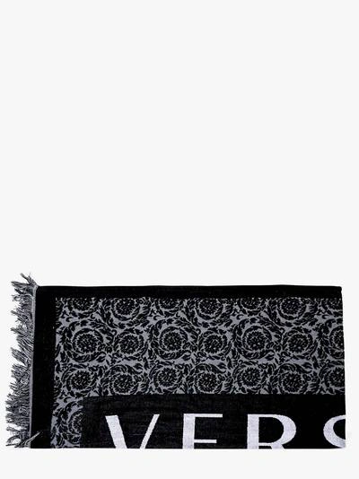 Shop Versace Beach Towel In Black