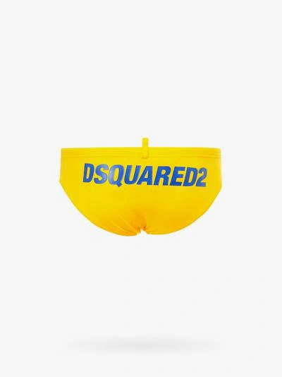 Shop Dsquared2 Swim Slip In Yellow