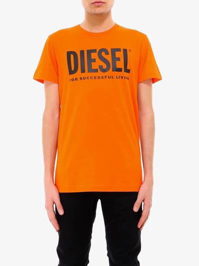 Shop Diesel T-shirt In Orange