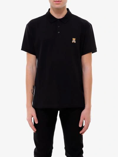 Shop Moschino Polo Shirt In Black