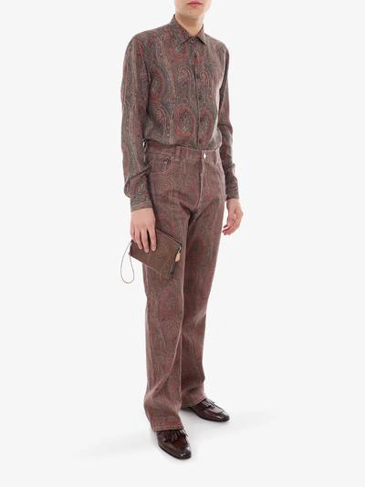Shop Etro Pants In Red