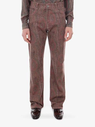 Shop Etro Pants In Red
