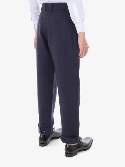 Shop Alexander Mcqueen Trousers In Blue