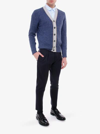 Shop Brunello Cucinelli Cardigan In Blue