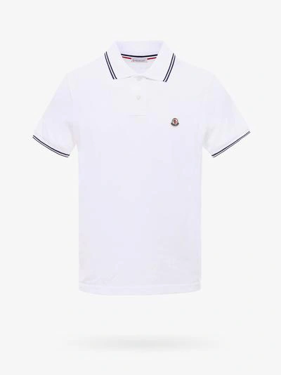 Shop Moncler Polo Shirt In White