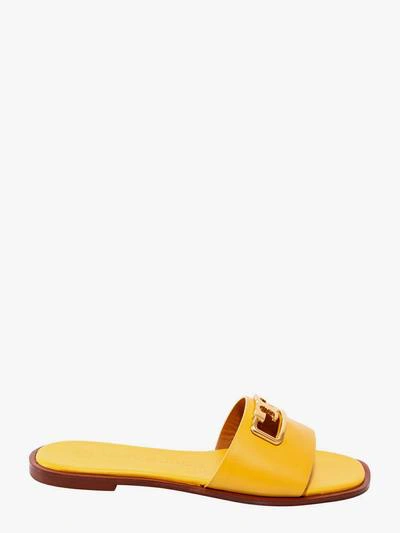 Shop Tory Burch Flat Sandals In Yellow
