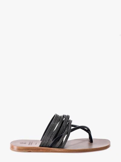 Shop Brunello Cucinelli Flat Sandals In Black
