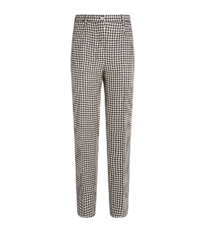 Shop Giuliva Heritage Collection Linen Houndstooth Straight Trousers