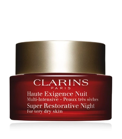 Shop Clarins Super Restorative Night For Very Dry Skin (50ml) In White