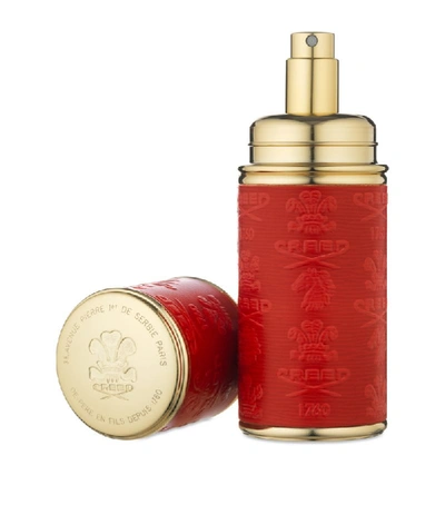 Shop Creed Embossed Leather Atomiser (50ml) In White