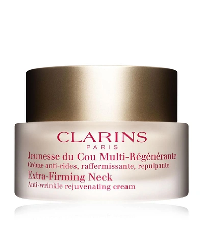 Shop Clarins Extra-firming Neck Anti-wrinkle Rejuvenating Neck Cream In White