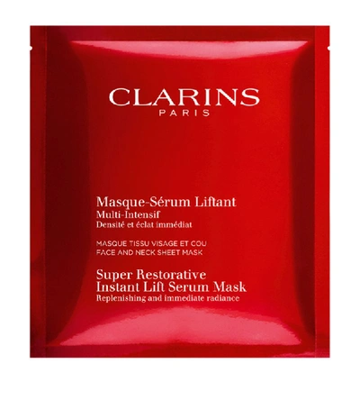 Shop Clarins Super Restorative Instant Lift Serum Mask Pack Of 5 (5 X 30 Ml) In White