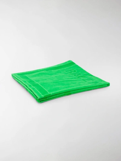 Shop Balenciaga Jacquard Logo Towel In Green