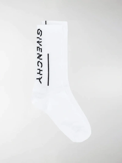 Shop Givenchy Classic Logo Socks In White