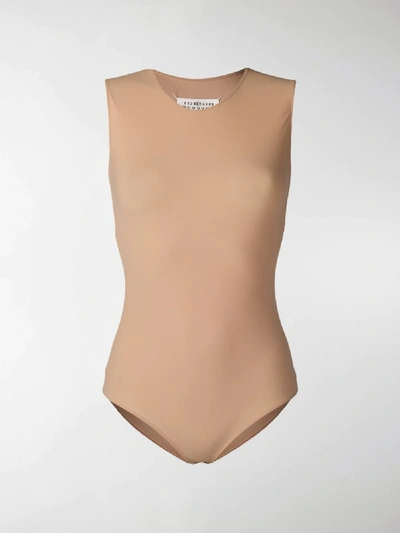 Shop Maison Margiela Sleeveless Bodysuit In Nude
