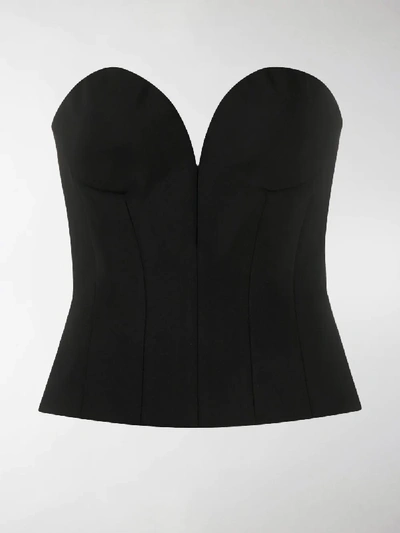 Shop Versace Fitted Corset Top In Black