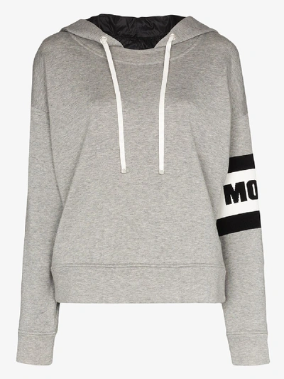 Shop Moncler Womens Grey Logo Hoodie
