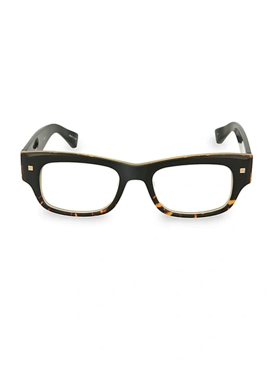Shop Linda Farrow 51mm Square Novelty Optical Glasses In Black
