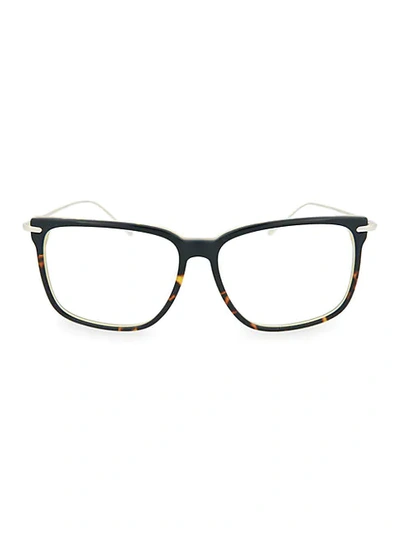 Shop Linda Farrow 58mm Square Novelty Optical Glasses In Black