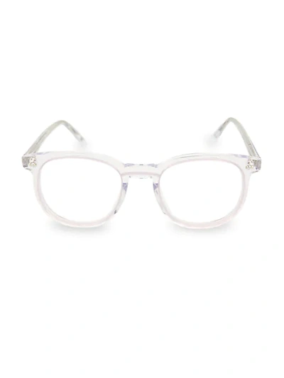Shop Linda Farrow 47mm Round Novelty Optical Glasses In Clear Transparent
