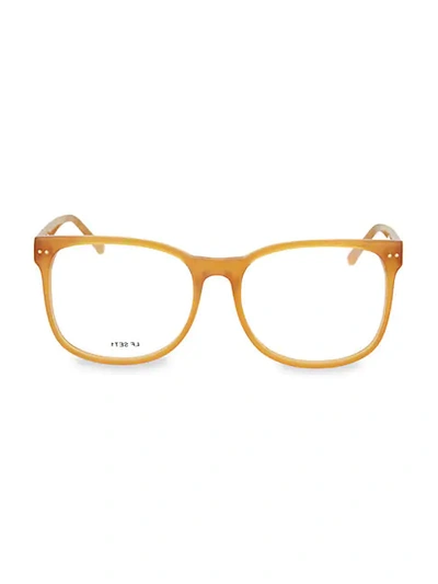 Shop Linda Farrow 59mm Round Novelty Optical Glasses In Transparent Honey