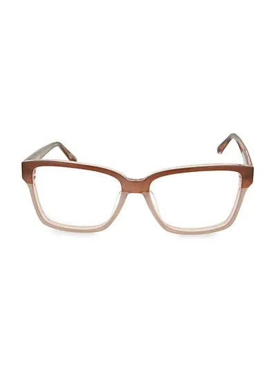 Shop Linda Farrow 58mm Square Novelty Optical Glasses In Pink