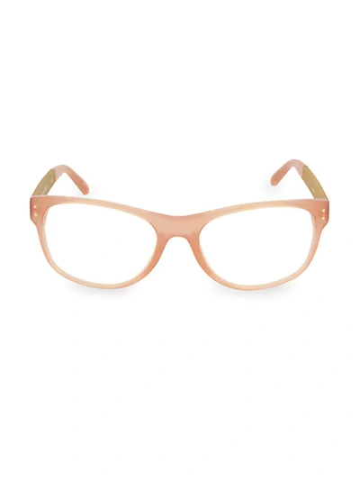Shop Linda Farrow 55mm Square Novelty Optical Glasses In Nectarine