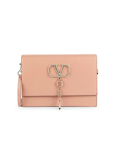 Shop Valentino Women's Leather Crossbody Bag In Rose Blush