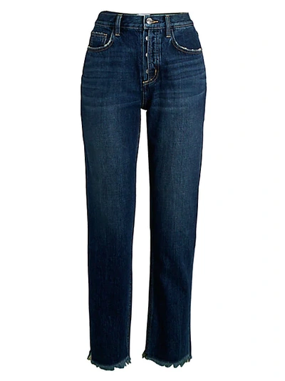 Shop Current Elliott High-waist Straight Jeans In Bermuda