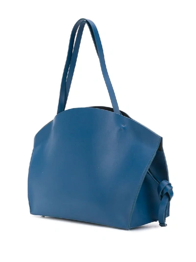 Shop Aesther Ekme The Beach Cabas Knot Detail Tote Bag In Blue
