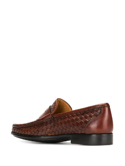 Shop Magnanni Herrera Woven Loafers In Brown